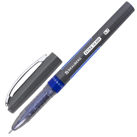 Ручка шариковая BRAUBERG "EXTRA 10000", УВЕЛИЧЕННАЯ ДЛИНА ПИСЬМА 10000 МЕТРОВ, СИНЯЯ, узел 0,7 мм, линия письма 0,35 мм